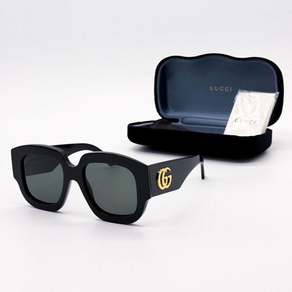 NEW GUCCI GG1546S 001 SUNGLASSES WOMEN BLACK EYEWEAR